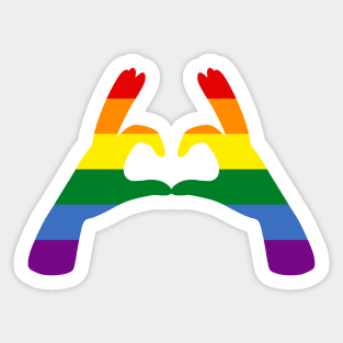 Pride Heart Hands LGBTQ Design Sticker